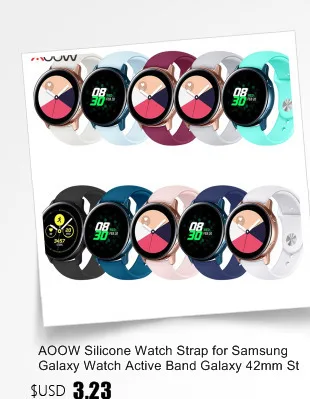 AOOW ремешок из натуральной кожи для samsung Galaxy Watch Active 42 мм gear S2 классический браслет ремешок для Amazfit Garmin