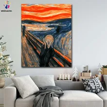 DIY Раскрашивание картины по номерам с цветами крик Эдвард Манч Картина Рисунок Живопись по номерам оформлена дома