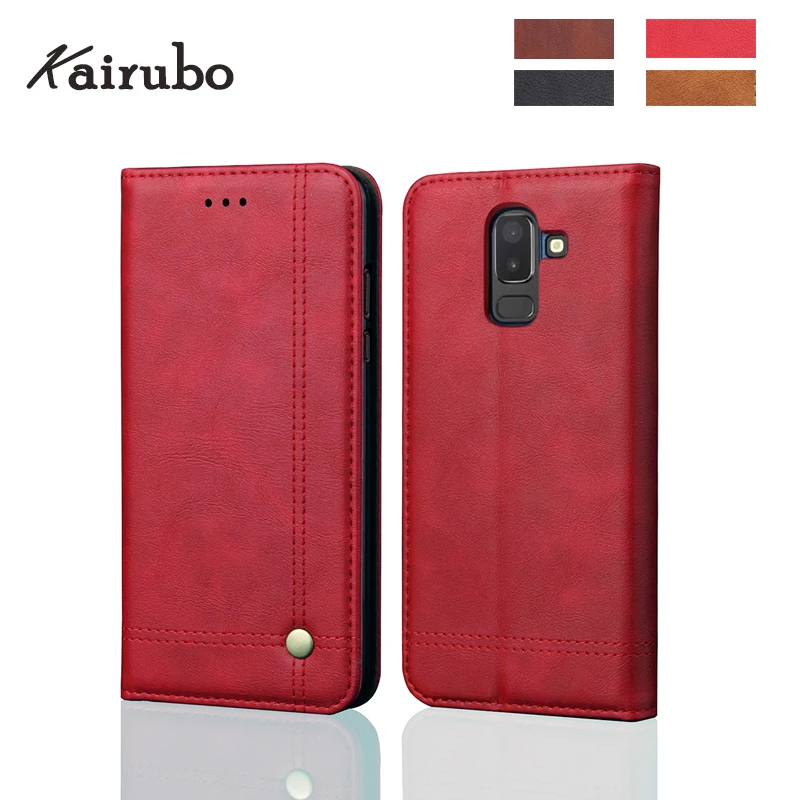 

J3 J4 J6 J7 2018 J737 US version Retro Leather Flip Wallet Phone Case For Samsung J8 (2018) EU Protective Shell Case Cover Flip