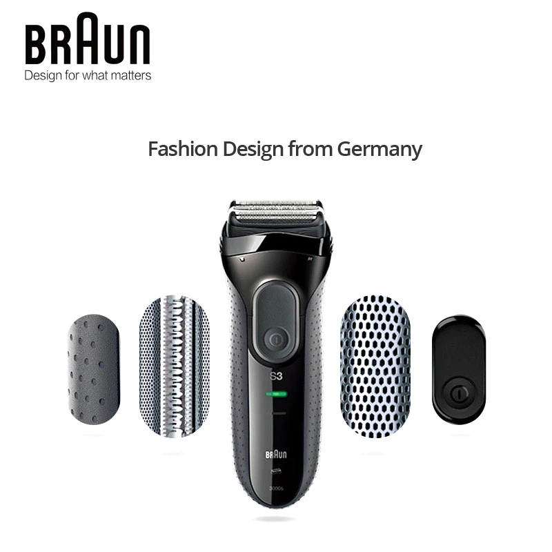 Braun Series 3 3000S Мужская электрическая бритва 3, независимо плавающая бритва Elev men ts электробритва для сухого и влажного бритья