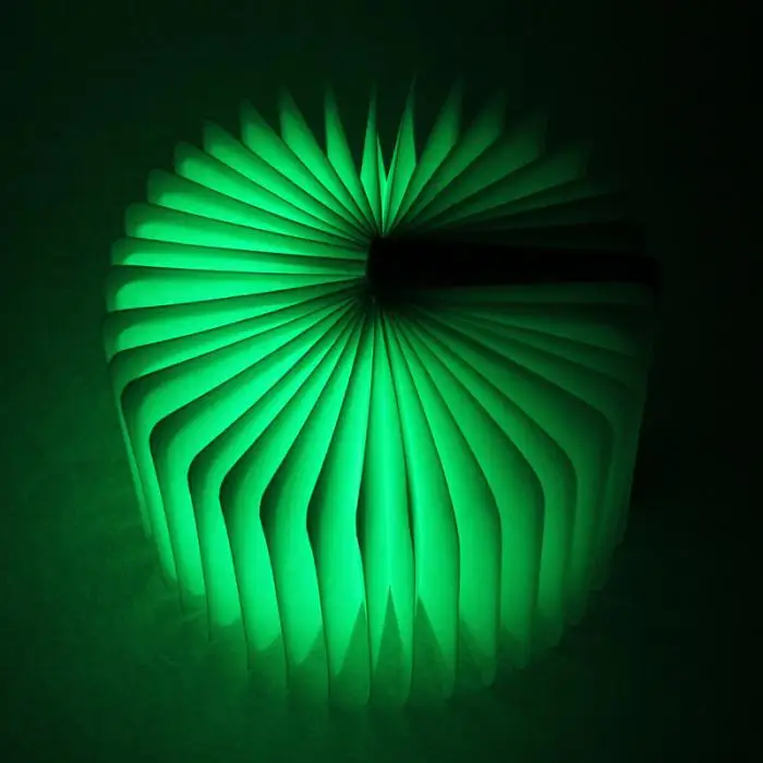 Яркая ПУ кожа креативные Складные светодиодные книги формы ночной Usb