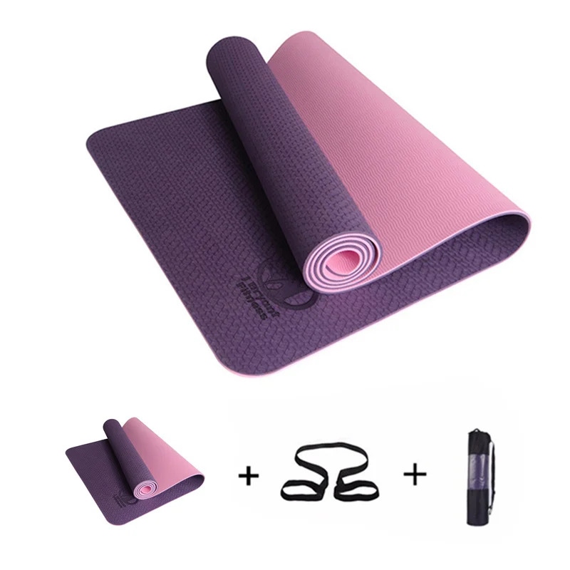 

183x61x0.6cm None-Slip Yoga Mat TPE with Bag and Rope Double Layers Fitness Gym Exercise Mat Gymnastics Mats