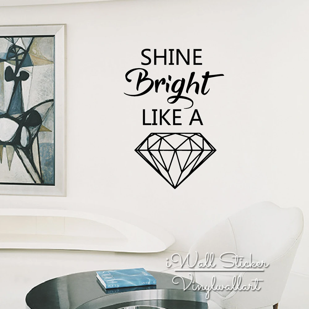 Autocollant Mural En Vinyle Avec Citation De Diamant Brillant Comme Un Diamant Citation Murale Moderne Bricolage Facile Coupe D Art Mural Q1 Aliexpress