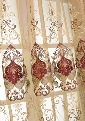 Медленно душа синель шторы вышитые цветочные европейские шторы тюль Cortinas для гостиной Cortina кухня спальня в римском стиле - Цвет: tulle