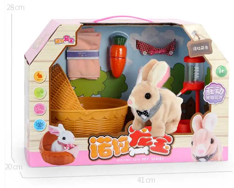 Счастливый робот, кролик, электронные игрушки, плюшевый кролик, игрушка для домашних животных, ходьба, арка, нос, встряхивание ушей, игрушки для детей, подарки на день рождения