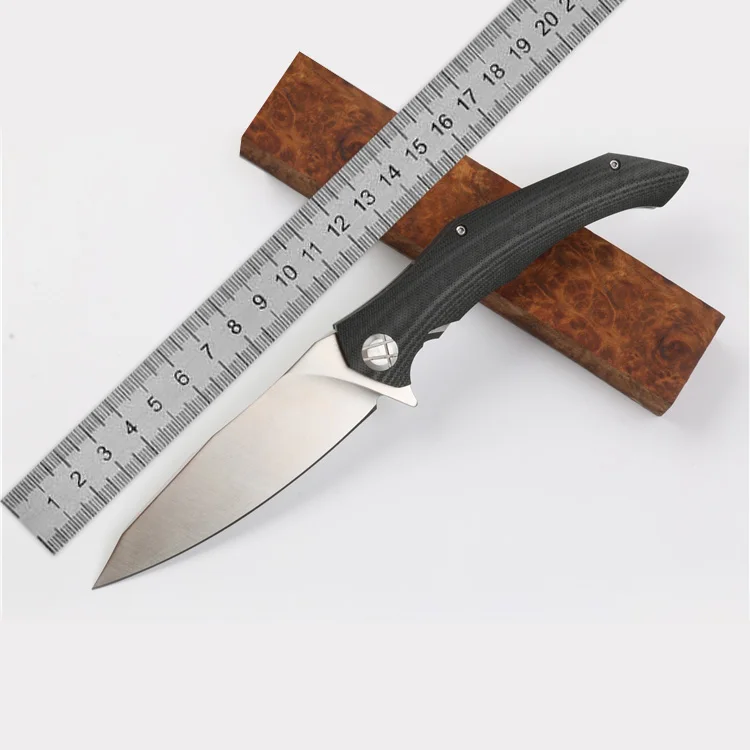 Online Asimétrica D2 Blade G10 mango EDC cuchillo plegable táctico carambit Camping Bushcraft caza supervivencia militar herramienta multiherramienta