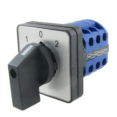 

AC 380V 1.5A DC 220V 0.14A 3 Position Rotary Cam Universal Changeover Switch