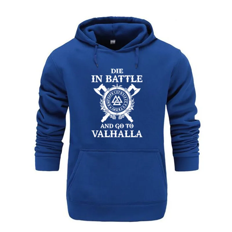  GVHHCK Odin Vikings Hoodie Men Die In Battle And Go To Valhalla Hooded Sweatshirt Coat Winter Warm 