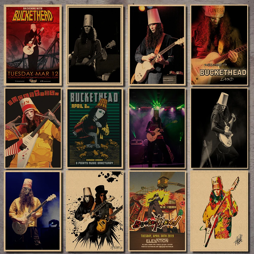 Buckethead бочки старшего брата гитара Рок музыка искусства ретро винтажный постер из