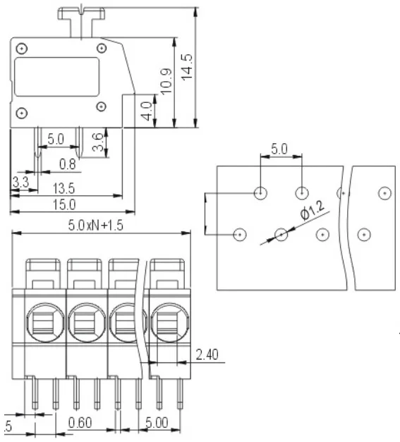 100 шт. DG222 KF270 пружинный клеммный блок FS804 7,5 мм 300 В 15а разъем fs2.5безвинтовой клеммный блок