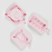 Silicone Ice Cream Mold Animal Icecream Bar Maker Cow Rabbit Pig Ice Cube Jello Mold Tray Square DIY Frozen Sucker Popside Tools