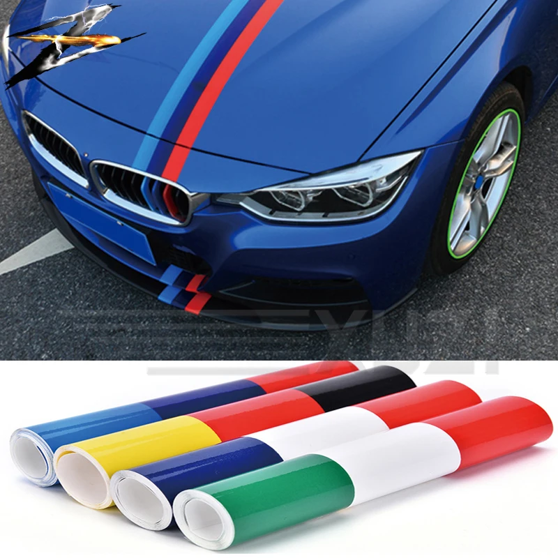 

1M*15CM M-Colored Germany Italy French Flag Striped Car Hood Vinyl Sticker Decal Body For BMW Mercedes Audi VW Lamborghini Skoda