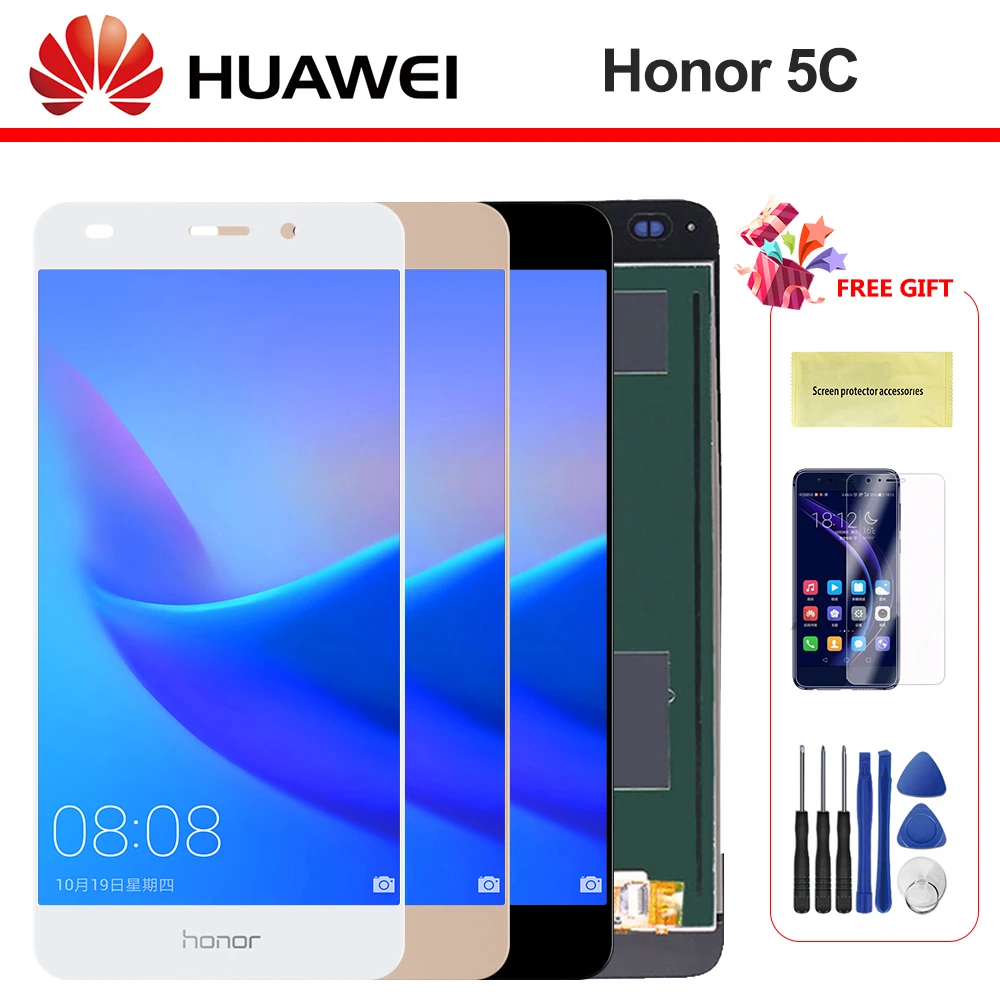 Дисплей для HUAWEI Honor 5C/Honor 7 Lite/GT3 lcd кодирующий преобразователь сенсорного экрана в сборе с рамкой ЖК-дисплей NEM L21 L51