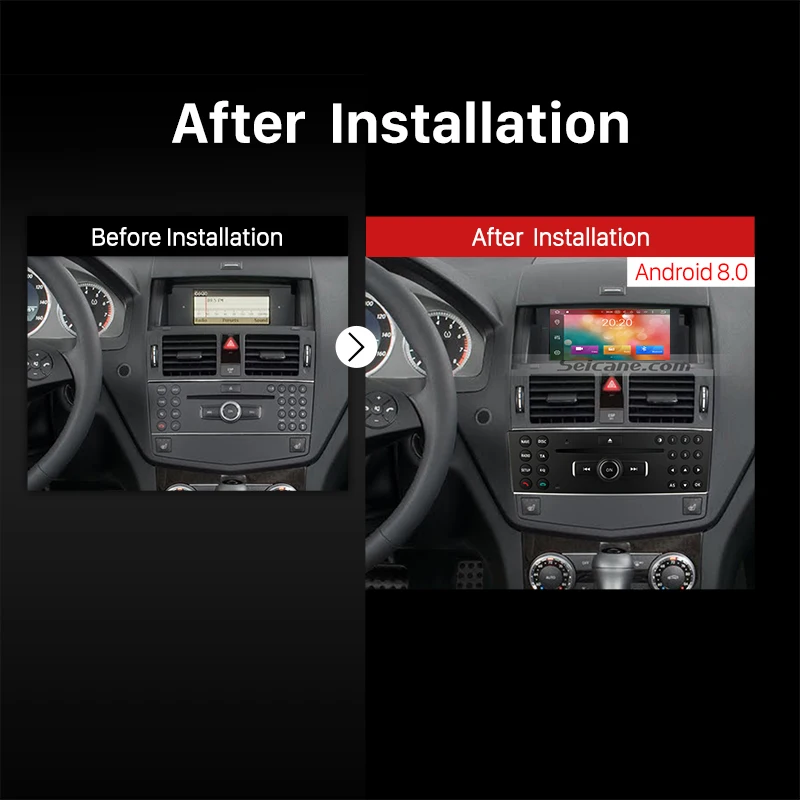Perfect Seicane Android 8.0 car multimedia Player GPS for 2007-2011 Mercedes-Benz C Class W204 C180 C200 C230 C30 support Mirror Link 5