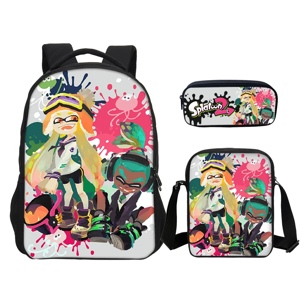 VEEVANV Splatoon 2 подростковый Школьный рюкзак 3 шт. набор 3D печать женские сумки на