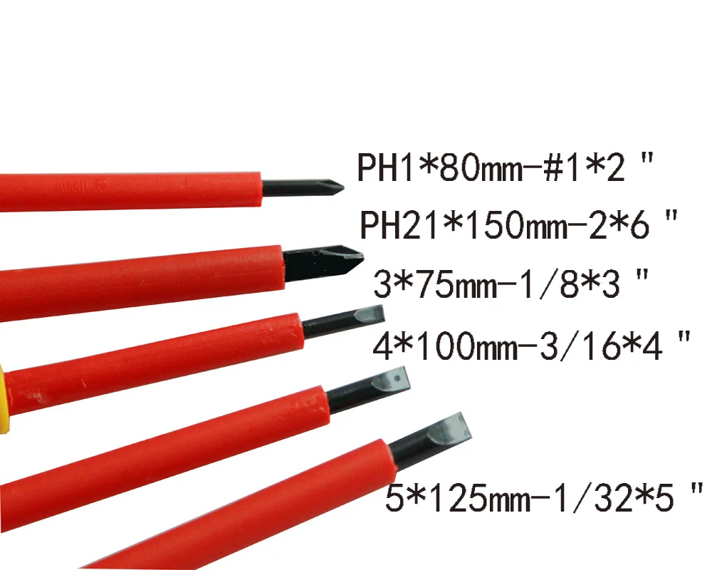FREFOX 5 шт. Набор отверток Магнитный VDE изоляционный набор изолированный Набор бит