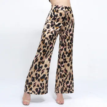 

Europe And America 2019 Autumn Fashion Street Shooting Leopard Print Slim High Waist Wide Leg Casual Pants Women