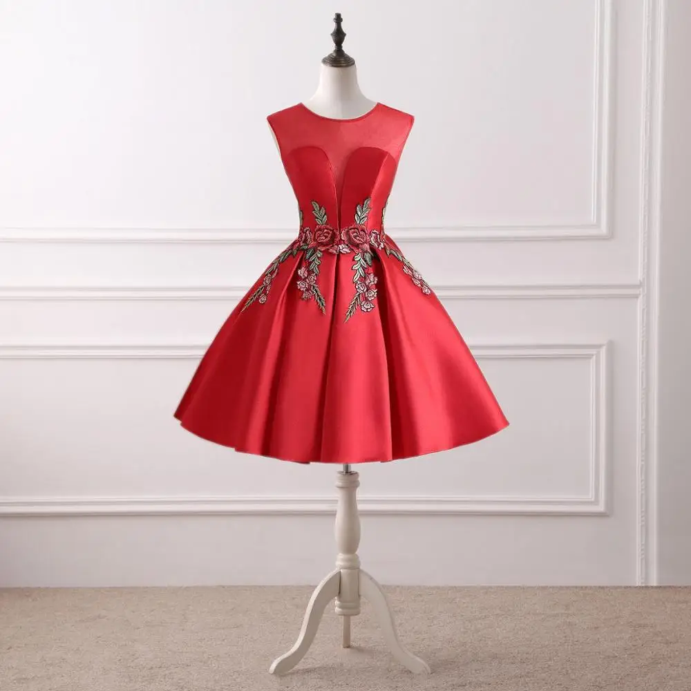 NOBLE WEISS/ стиль; Короткие вечерние платья; Лидер продаж; восхитительные вечерние платья с вышивкой на заказ; платье для выпускного вечера - Цвет: red