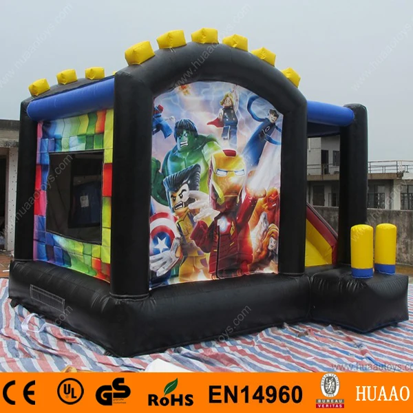 

Commercial Digital Printed Cartoon BannerTheme Inflatable Bouncer with Slide and CE Blower