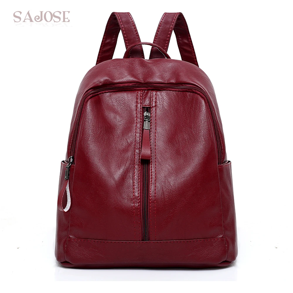 Buy High Quality Red Backpacks Women Leather backpack