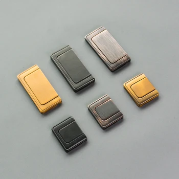 

Surface Mounted Dark Handle Flat Paper American Kitchen Furniture Cabinet Drawer Pull, Invisible Open Hole Free Slotted Knob