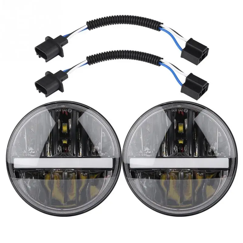 

1 Pair 7 inch 30W Auto LED Halo Headlight Waterproof Two-color Angel Eye Headlamp for Jeep Wrangler