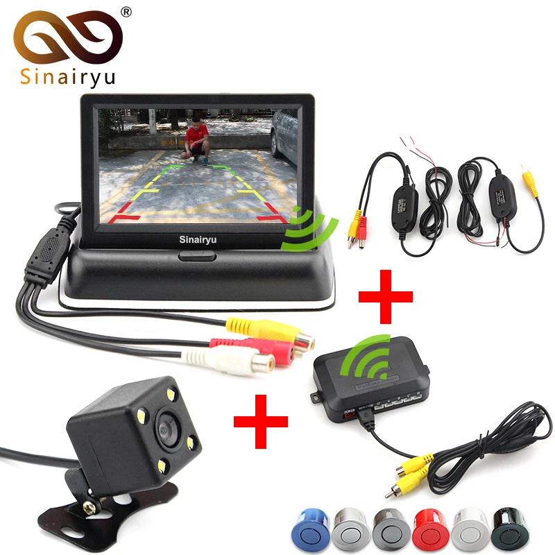 2 4 GHz Wireless Car Video font b Camera b font Monitor Parking Assistance Radar Car