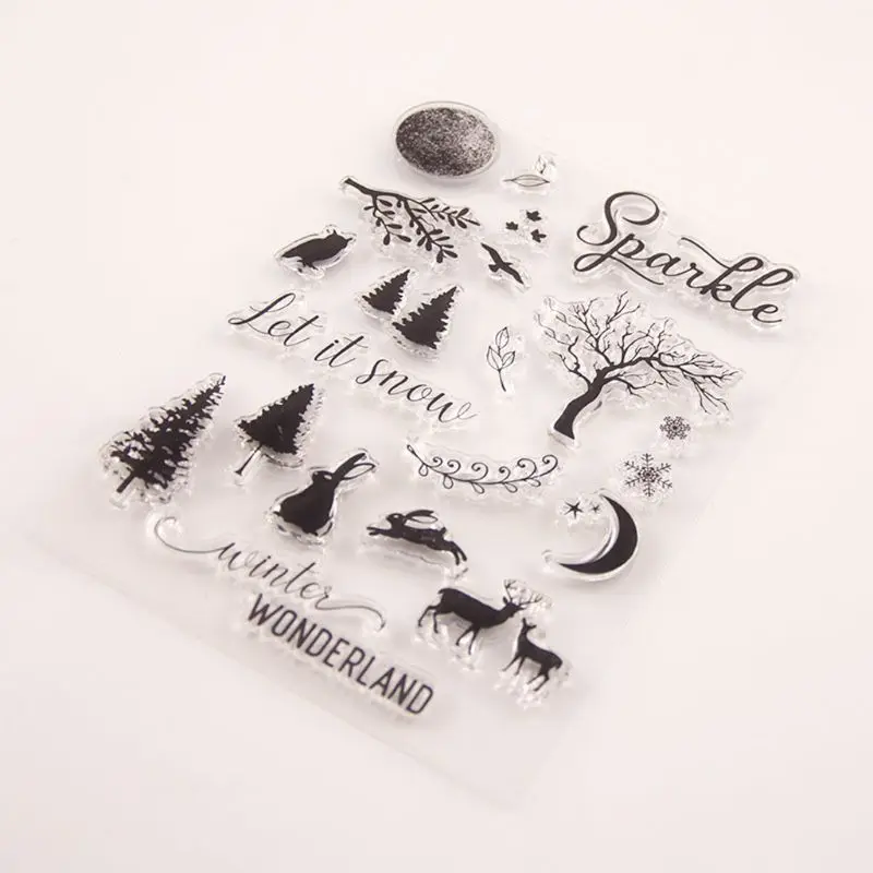 Tree Rabbit Deer Silicone Clear Seal Stamp DIY Scrapbooking Embossing Photo Album Decorative Paper Card Craft Art Handmade Gift