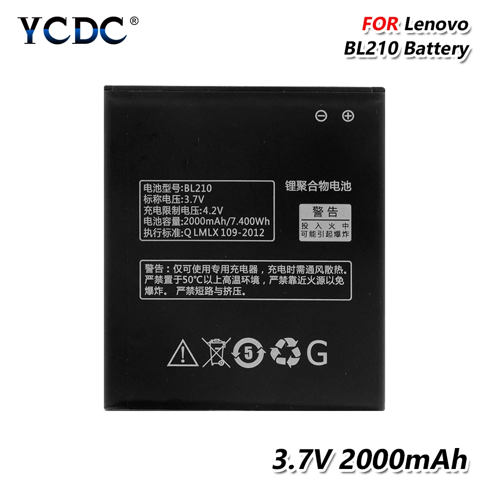 

Lithium 3.7V 2000mAh BL210 BL-210 Battery BL 210 For Lenovo S820E S820 S658T A536 A770E A766 A828T Rechargeable Lithium Battery