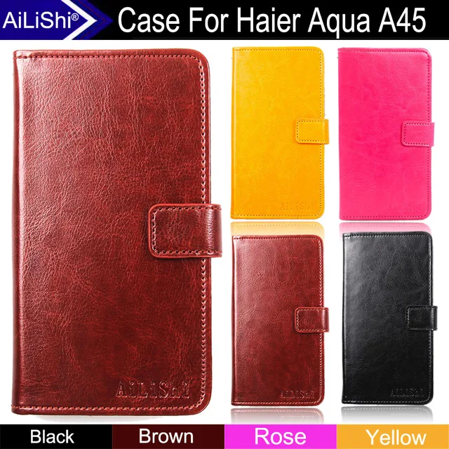 Special Offers AiLiShi Factory Direct! Case For Haier Aqua A45 Luxury Flip Top Quality Leather Case Cover Phone Bag Wallet Card Slot +Tracking