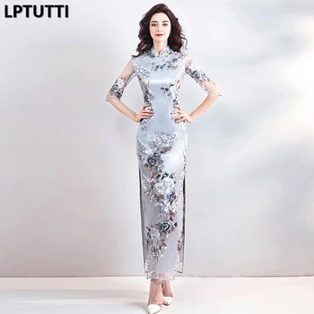 

LPTUTTI Embroidery cheongsam New For Women Elegant Date Ceremony Party Prom Gown Formal Gala Events Luxury Long Evening Dress