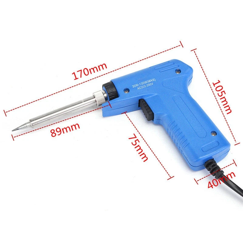 220 В 30 Вт-130 Вт Профессиональный нержавеющий двойной мощности Быстрый нагрев Регулируемый сварочный Электрический паяльник инструмент Us Plug