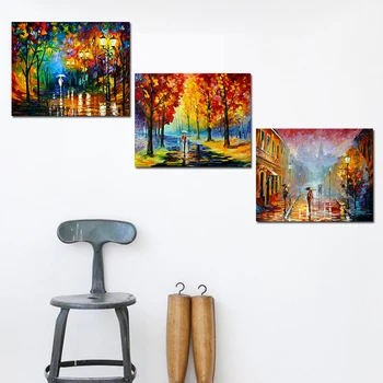 

Modern Abstract Oil Painting Night Scene Landscape Oil Painting Printed on Canvas Wall Art Pictures For Living Room Decor