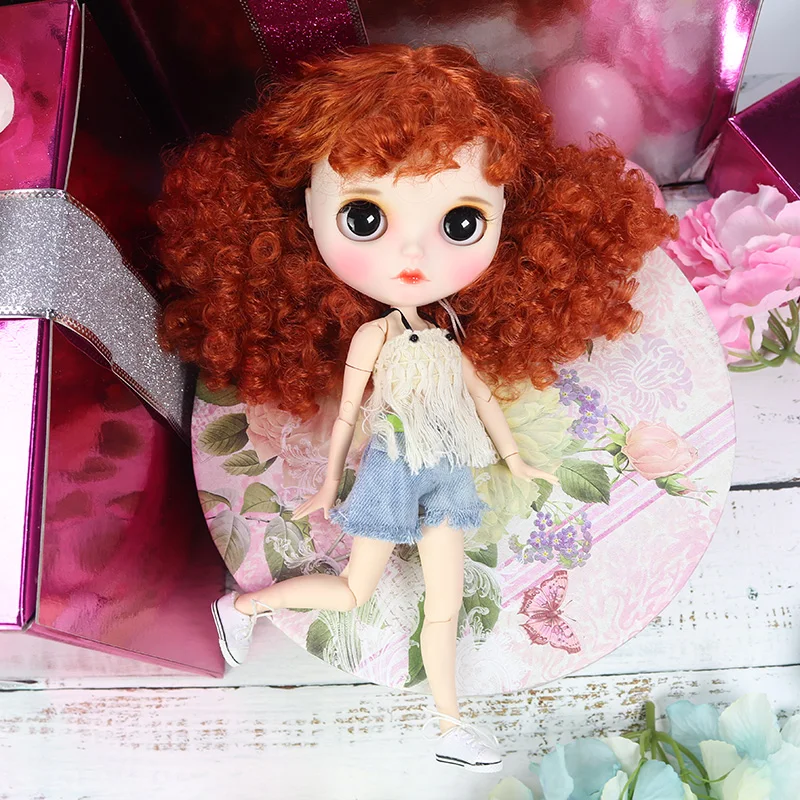 Neo Blythe Doll with Ginger Hair, White Skin, Matte Pouty Face & Custom Jointed Body 6