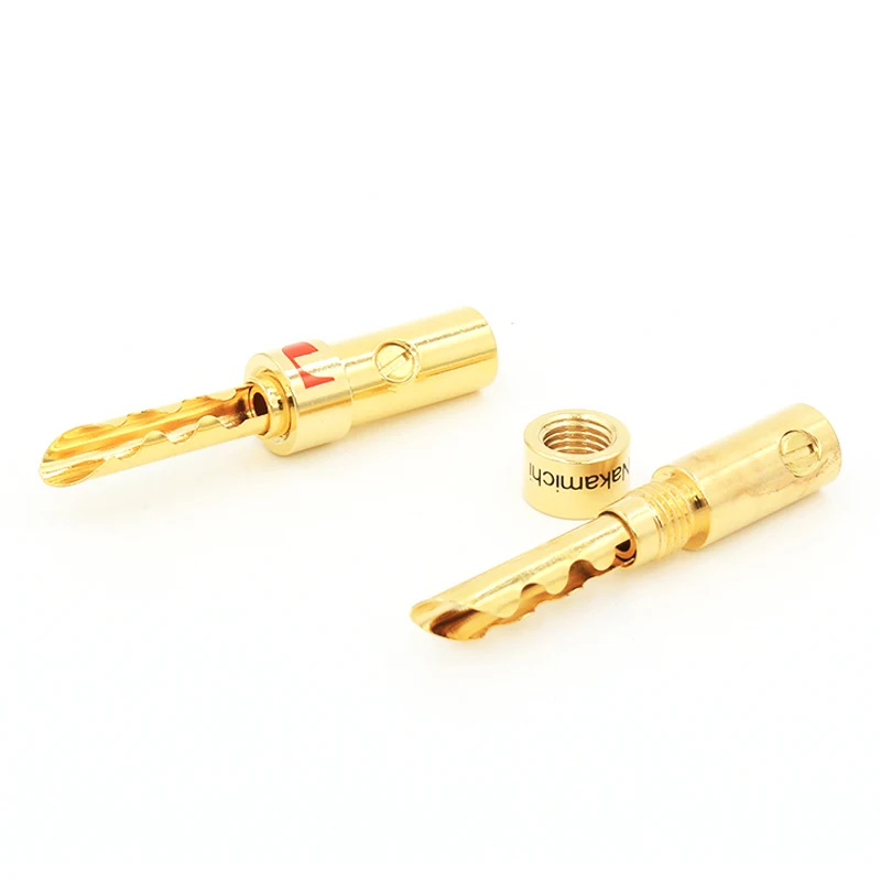 BA1401 Позолоченный разъем типа банан динамик кабель провод BFA 8 шт.|speaker cable plug|banana plug