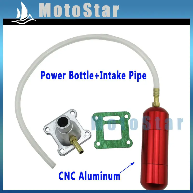Алюминиевый красный Boost силовая бутылка+ прокладка впускной трубы для 2 такта 43cc 47cc 49cc Мини Мото дети ATV Quad грязи карманный велосипед
