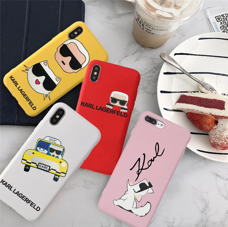 

Fashion trend Karl Lagerfeld Color soft silicone phone case for iPhone 8 7 6 6S Plus X 7plus 6plus 8plus xs xr xsmax 11Pro