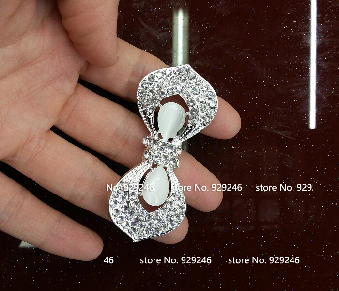 

1 pc/pack 3*6.7cm beautiful butterfly-tie opal crystal rhinestone hasp fashion combined buckle for fur over coat embellishments