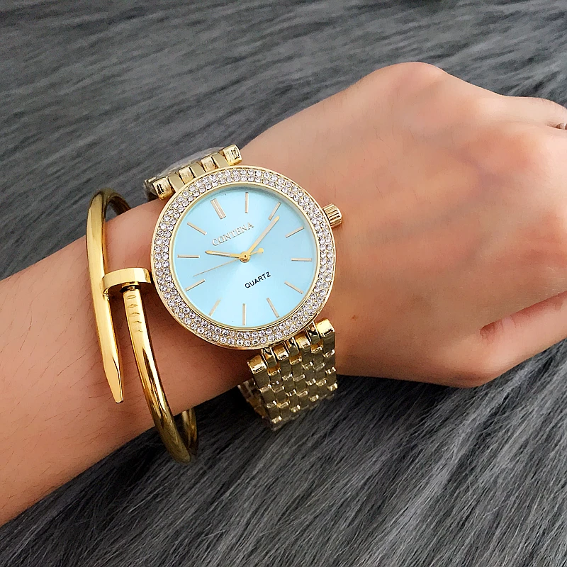 

2018 Relogio Feminino Luxury Brand Contena Women Fashion Gold Women's Watches Fashion Womans Wristwatches kol saati reloj mujer