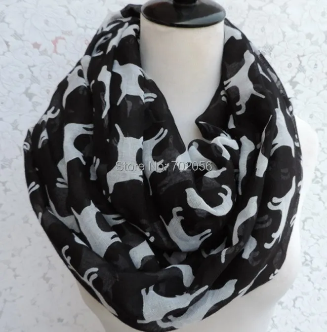 

dog print Voile Infinity Scarf For Women Fashion Long Ring Scarves All season 10pcs/lot #3816