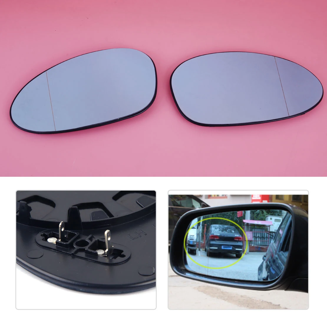 CITALL 1 Pair Left&Right Blue Heated Wing Door Mirror Fit for BMW E82