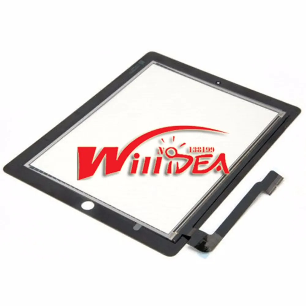 

10pcs 100% Tested Touch Panel For ipad 3 4 Touch Screen Digitizer Panel home button  + sticker With camera holder complete