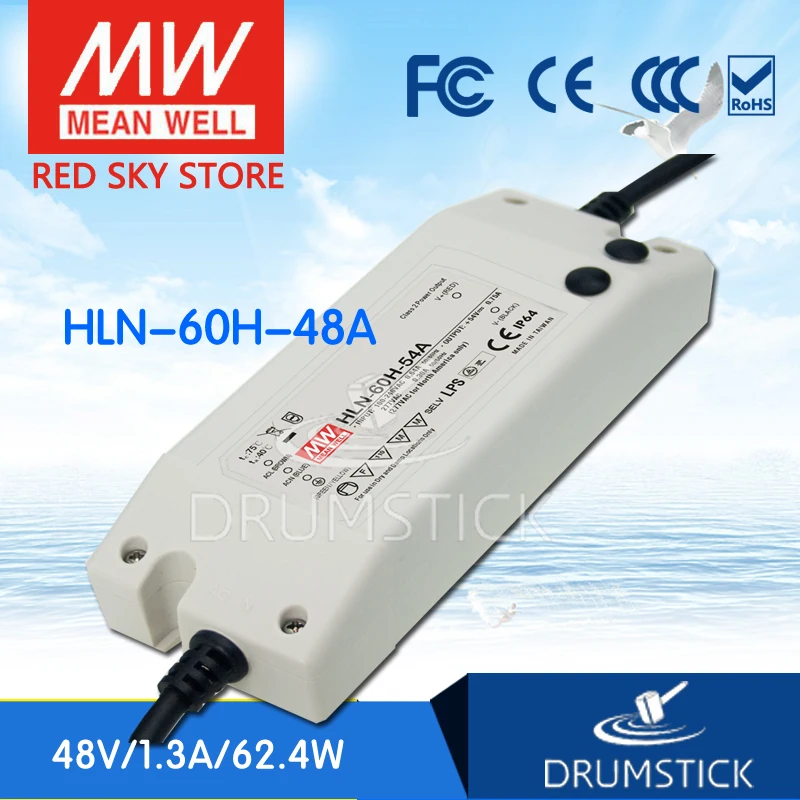 

MEAN WELL HLN-60H-48A 48V 1.3A meanwell HLN-60H 48V 62.4W Single Output LED Driver Power Supply A type