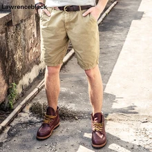 Хаки Шорты мужские большие размеры мужские хлопчатобумажные брюки-карго Шорты нескольких карман мужчины короткие брюки мужской сплошной цвет джоггеры Большие размеры 809