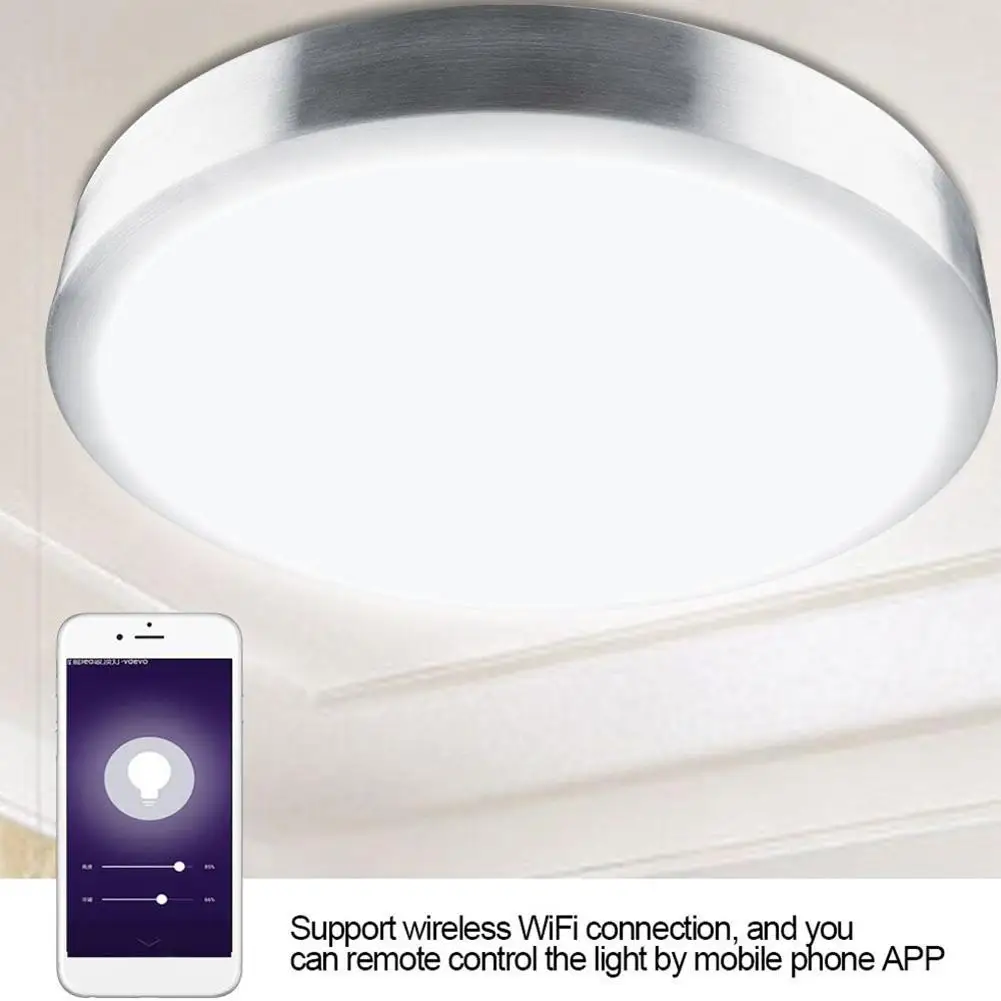 

60W E27/B22 Smart Ceiling Light WiFi Bluetooth Mobile Phone Remote Control Lamp #01