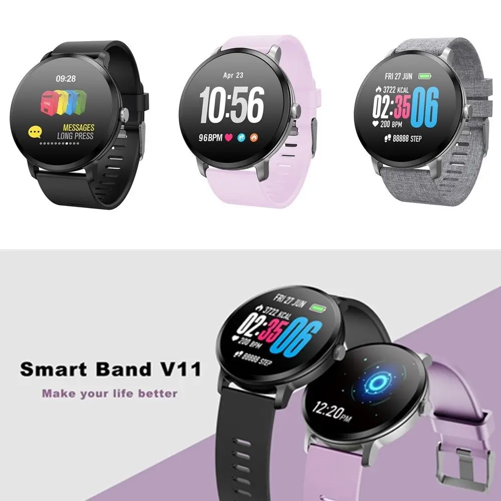 

V11 Smartwatch Sport Heart Rate Blood Pressure Sleep Monitor Smart Bracelet D1P1 reloj inteligente