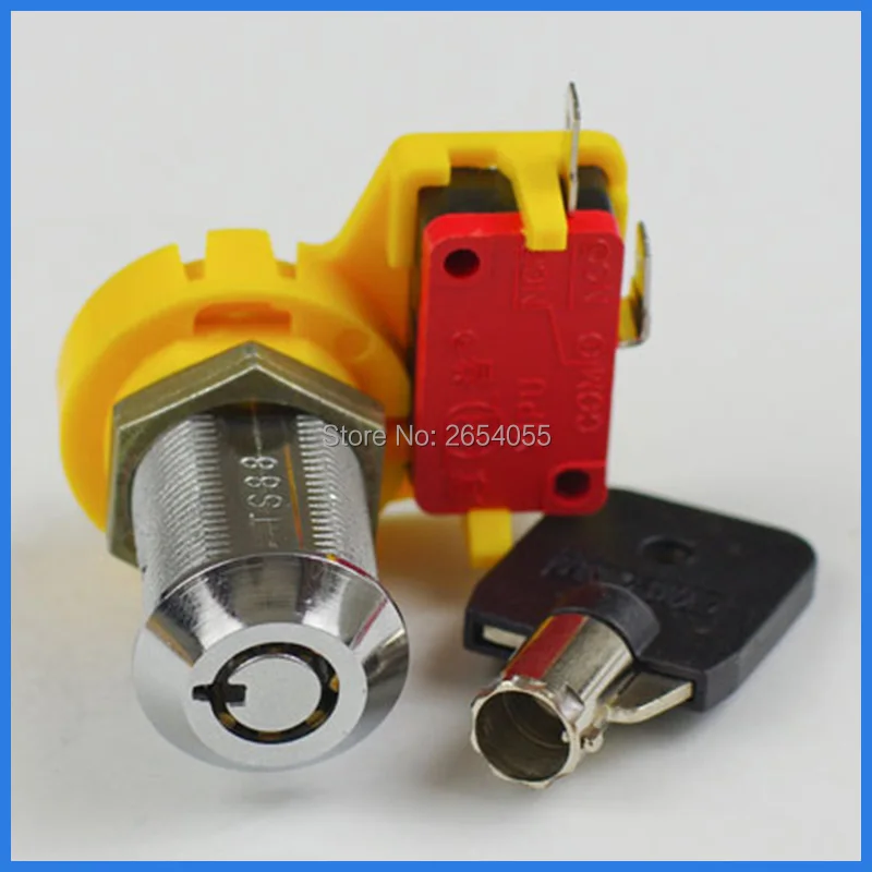 5 pcs 30mm high security cylinder 2 plugs micro switch lock electric