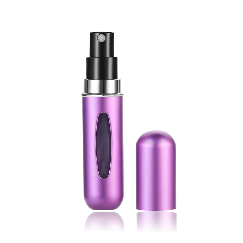 5 мл дорожный многоразовый мини флакон для духов алюминиевая распылительная портативная, для путешествий, косметическая бутылка для духов - Цвет: purple