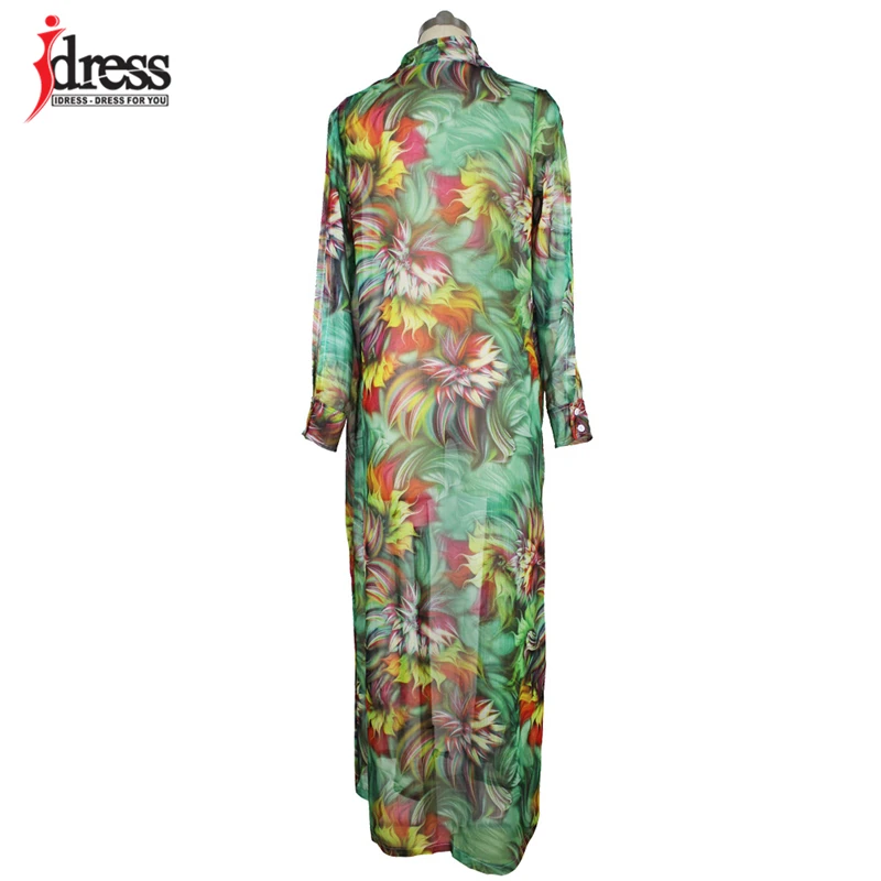 IDress Women Casual Vintage Boho Floral Printed Chiffon Shawl Cardigan Tops Cover up Blouse Shirts Summer Long Beach Blouse for Ladies (8)