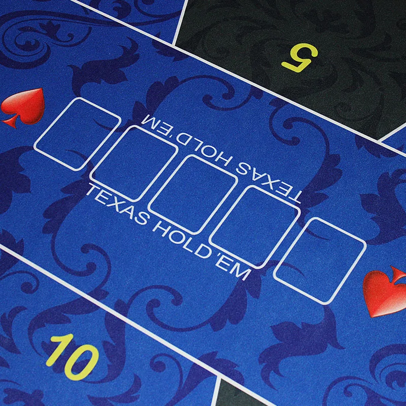 Deluxe Gambling Tables Mat Set 180x90cm Rubber Texas Hold'em Poker Table cloth Board Game Mat with 10seats Casino Fun Game